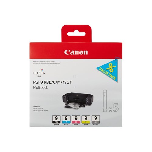 Canon Black Multipack Pgi 9 Pbk C M Y Gy Dustin Se